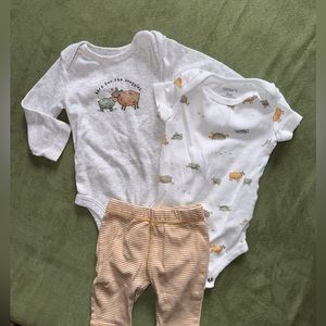 Carters matching outfit. Orange and grey